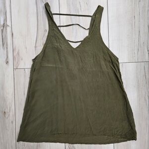 Chaser 100% Silk Green Tank - Size Small